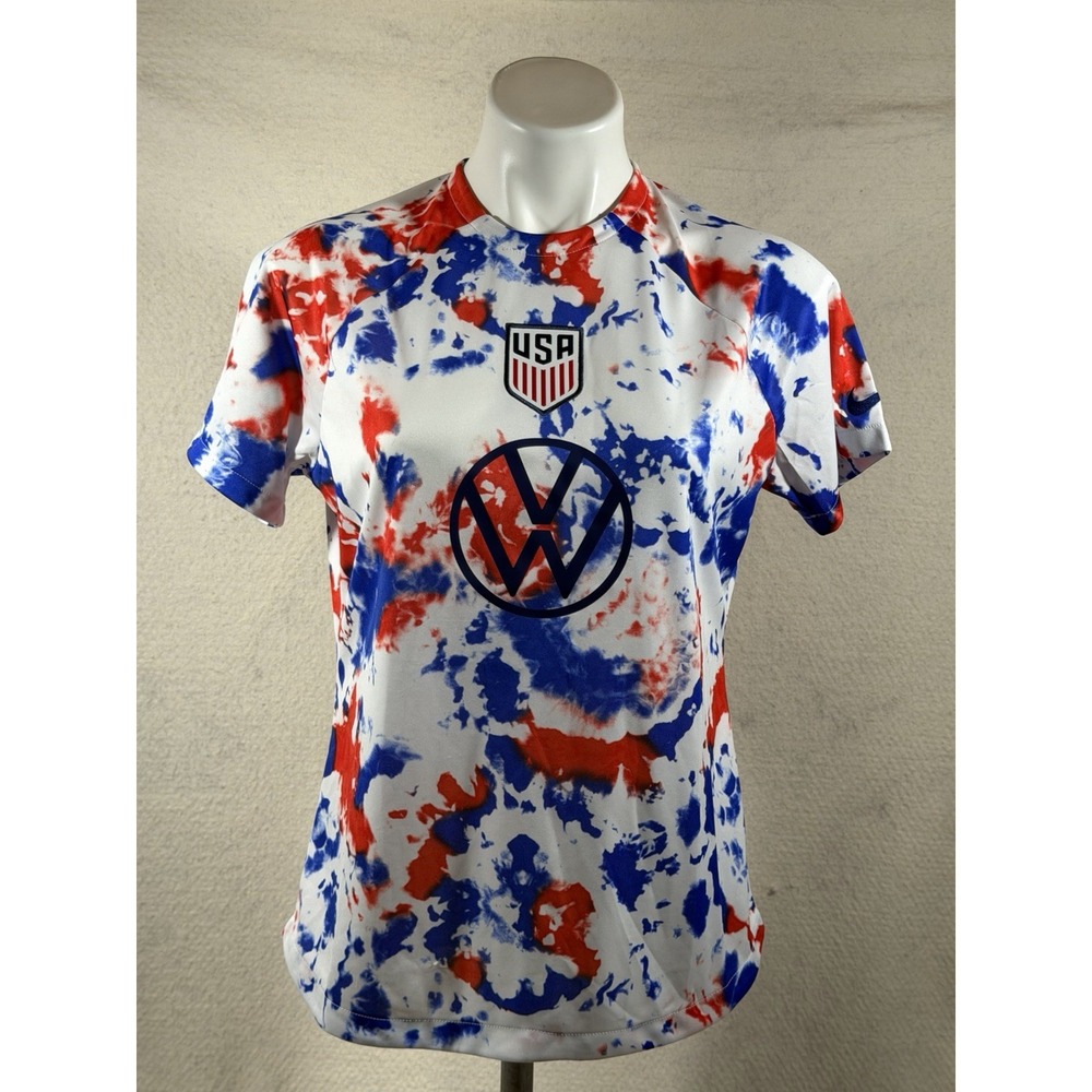 Nike USA Soccer Mens Medium Volkswagen Dri Fit Prematch Jersey Tie Dye Y2K USMNT